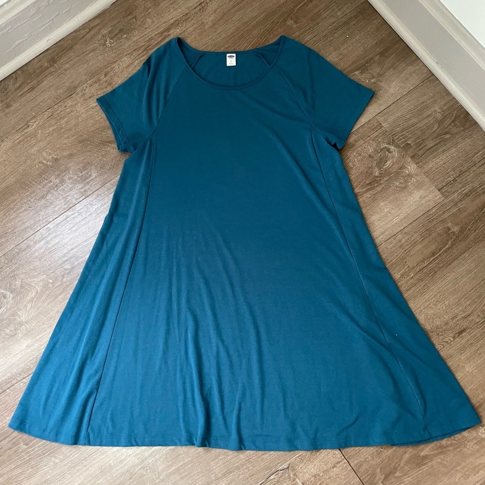 Old Navy Bundle Of 2 Jersey Knit Dresses ~ Teal & Coral ~ Women’s Size Large - Picture 8 of 16
